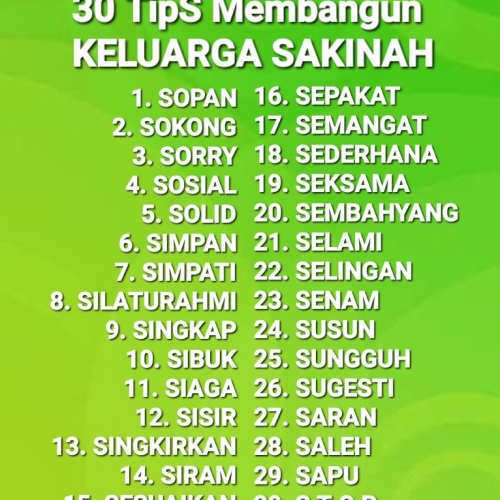 30 TIP'S' KELUARGA SAKINAH